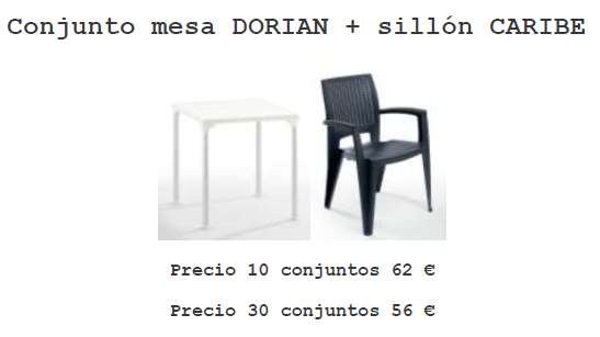 Nueva ofertas de mesas y sillas para el de Verano!